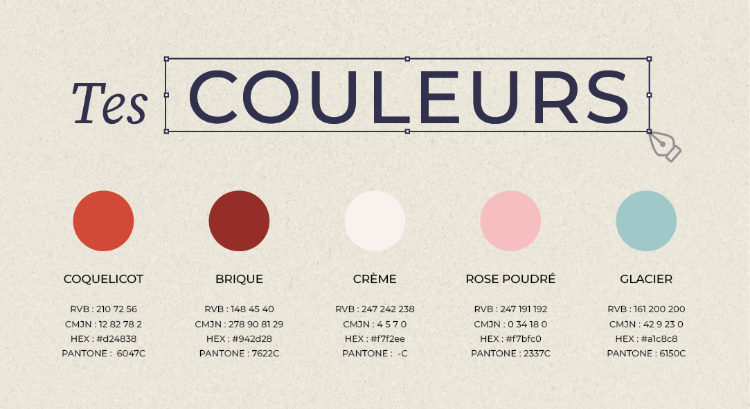 Exemple palette de couleurs identité visuelle produit alimentaire