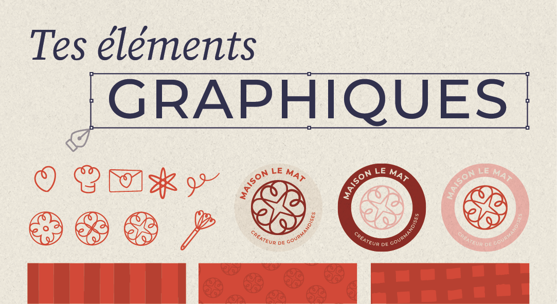 Éléments graphiques complémentaires identité visuelle - motifs et illustrations